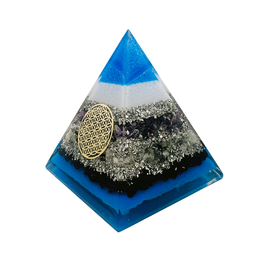 Amethyst Rainbow Moonstone Black Tourmaline Pyramid
