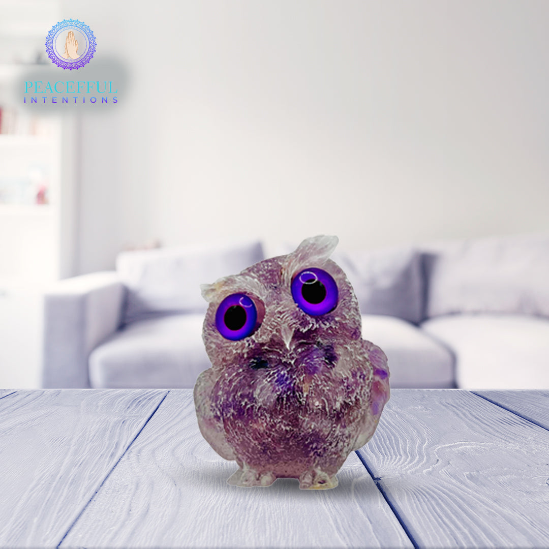 Amethyst-Crystal-Resin-Owl