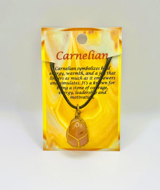 Carnelian-Golden-Wire-Wrapped-Necklace