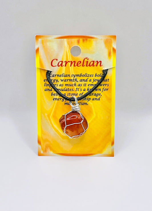 Carnelian-Silver-Wire-Wrapped-Necklace