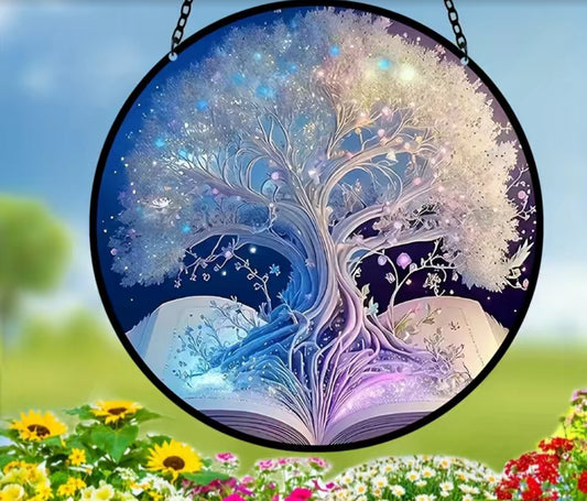 Purple Blue Mystical Tree Suncatcher