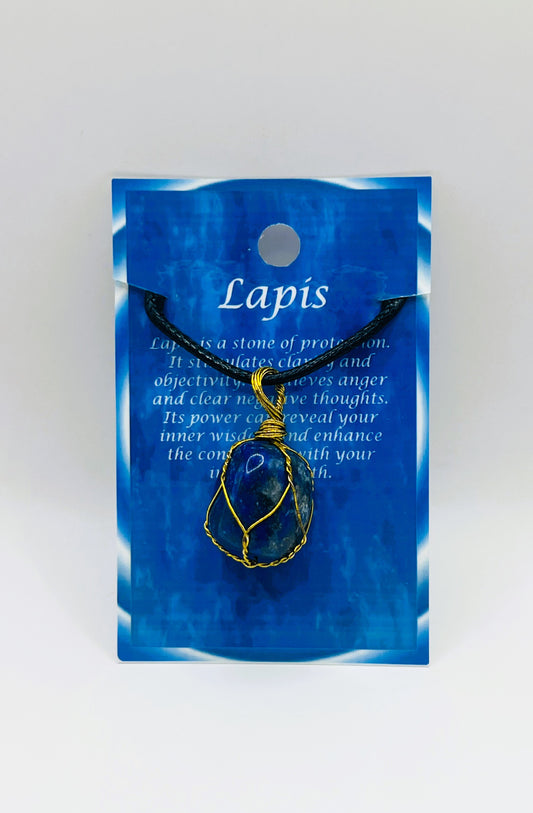Lapis Wire Wrapped Necklace
