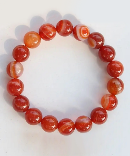 Red Silk Agate Gemstone Bracelet